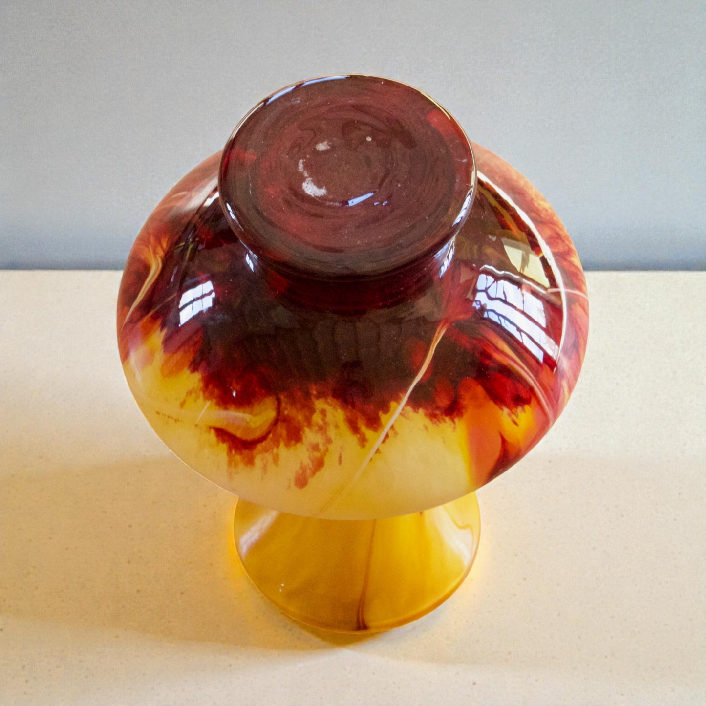 Vase en verre opalin flammé de Murano, 1960's