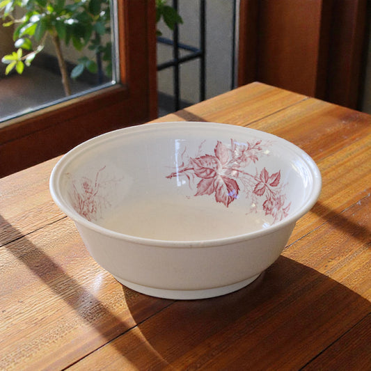 Grand saladier ancien Imperial Bonn - terre de fer rose