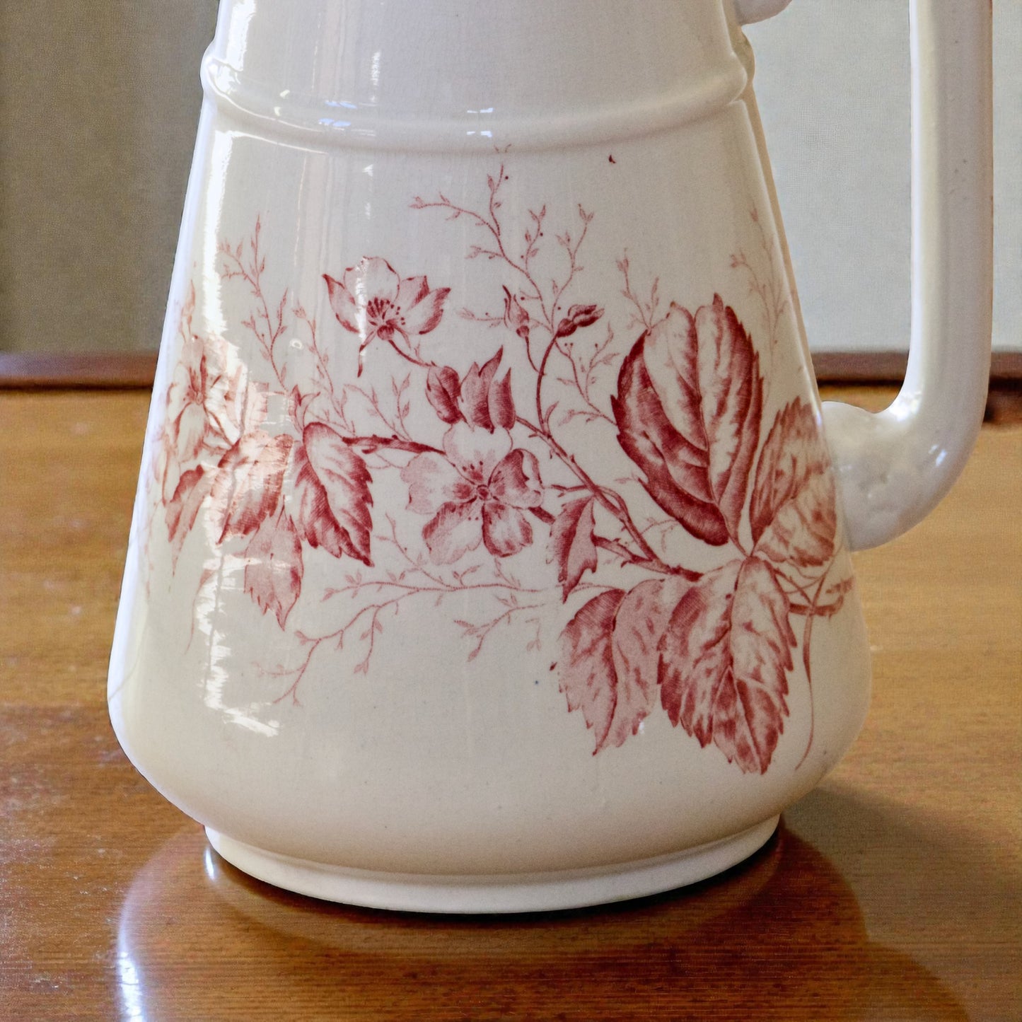 Grand broc ancien terre de fer rose XIXe Imperial Bonn