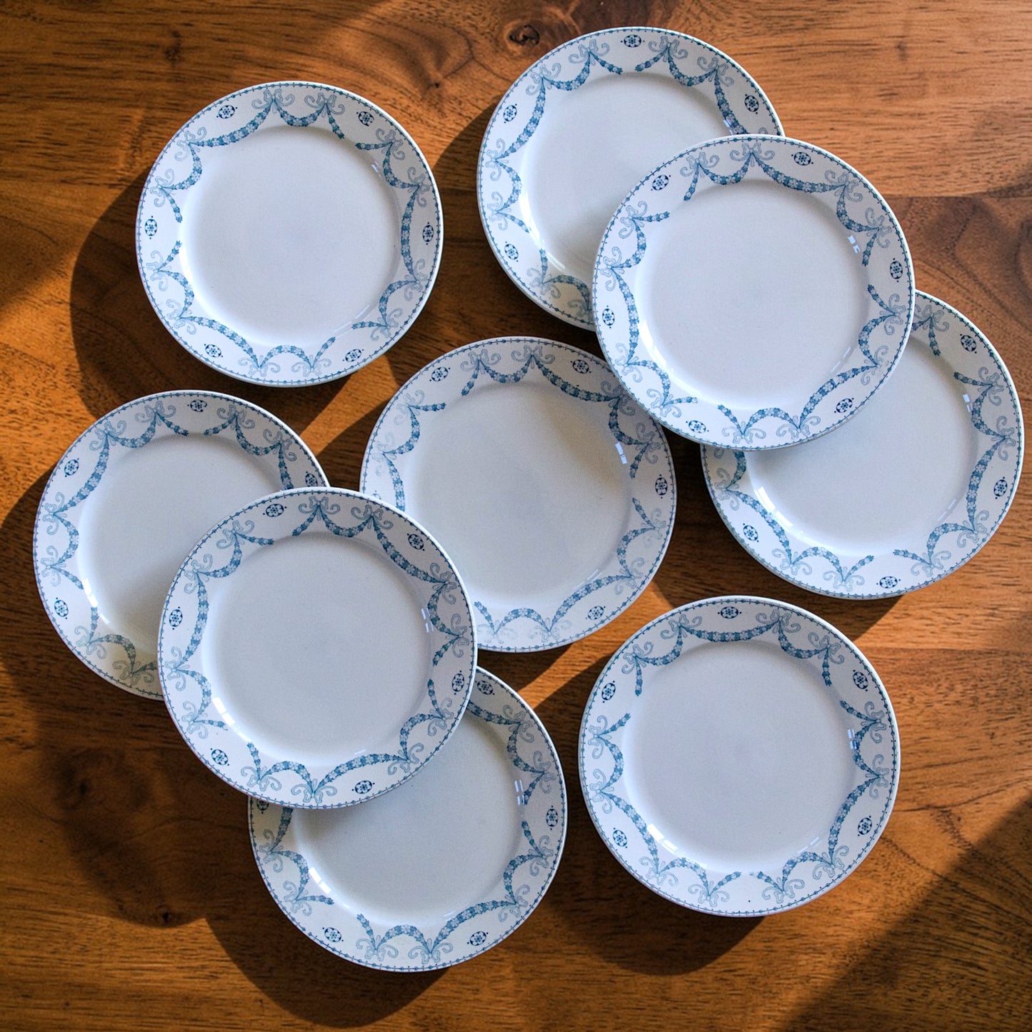 9 assiettes plates Sarreguemines "Juliana" - terre de fer