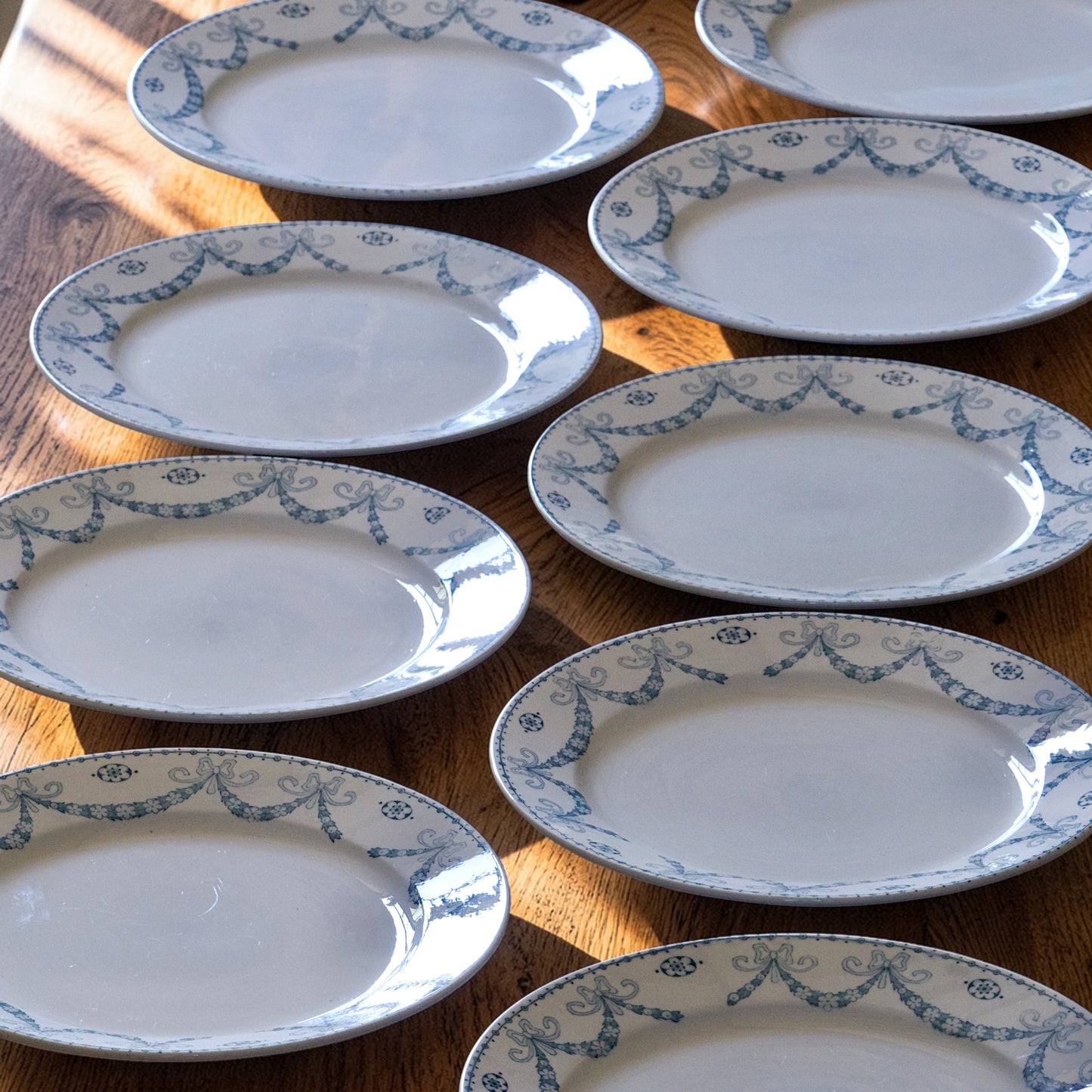 9 assiettes plates Sarreguemines "Juliana" - terre de fer