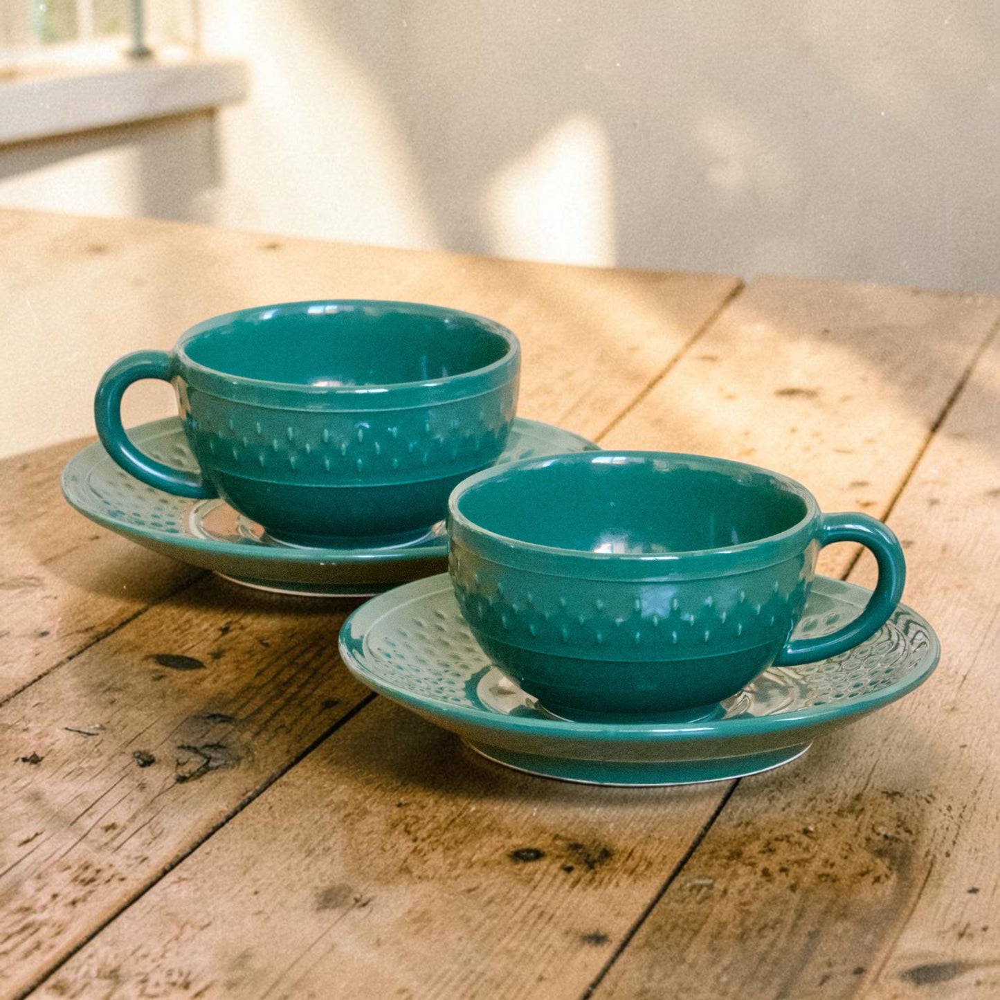 Duo de tasses Geneviève Lethu collection "Grains de riz"