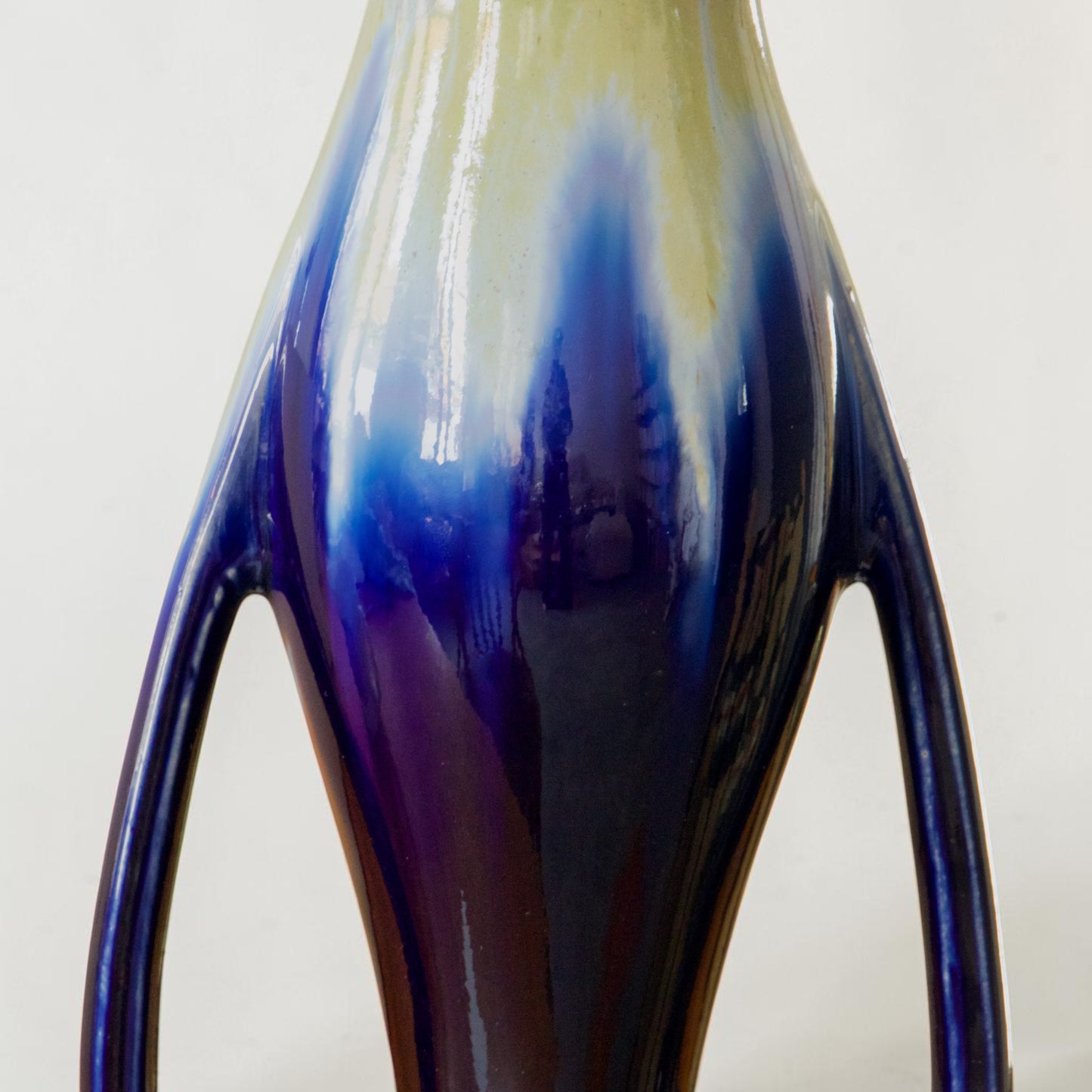 Grand vase Art Nouveau de Thulin en grès flammé émaillé