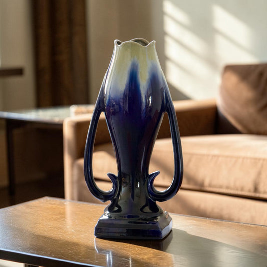 Grand vase Art Nouveau de Thulin en grès flammé émaillé