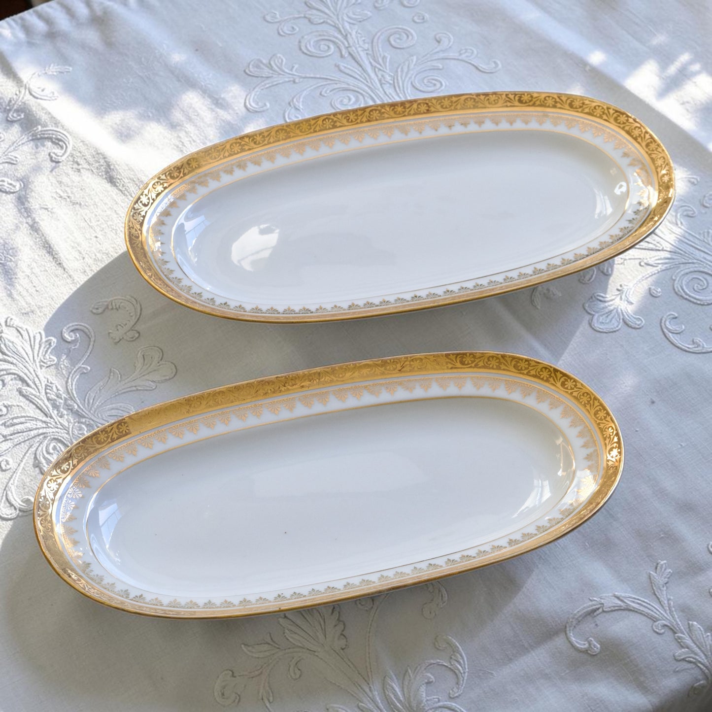 Duo de ravier en porcelaine de Limoges "Peconnet"