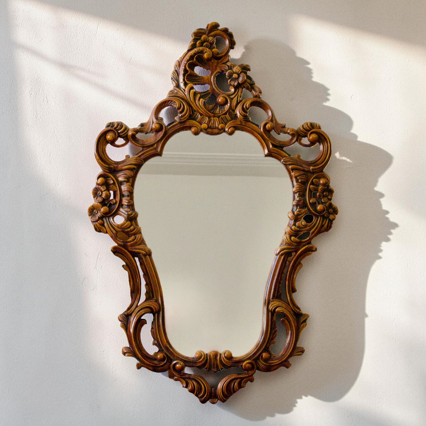 Grand miroir baroque vintage style rocaille Louis XV