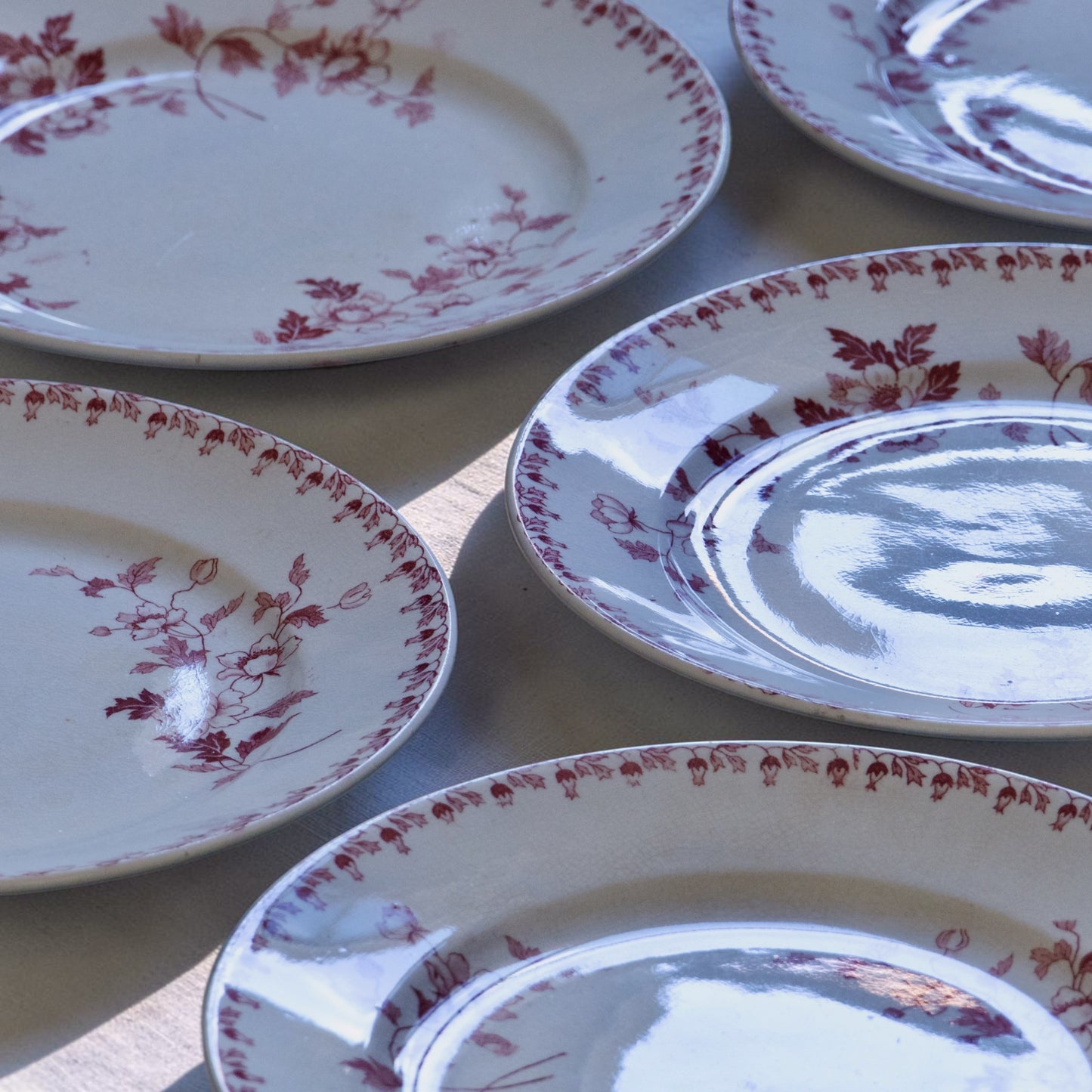 5 assiettes à dessert Maestricht "Toulouse" - terre de fer rose