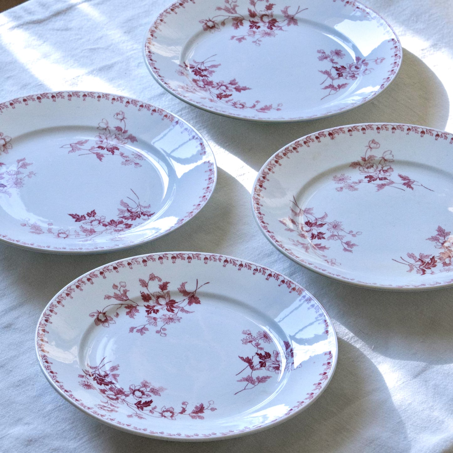 4 assiettes plates signées Maestricht collection "Toulouse" - terre de fer