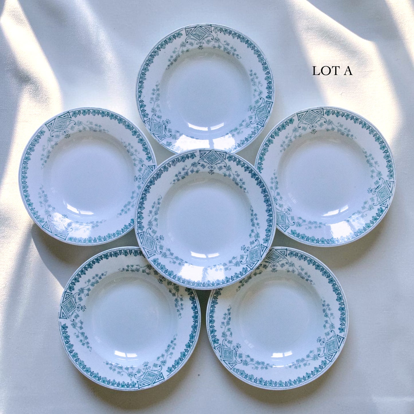 12 assiettes creuses KG Luneville "Caumartin" - terre de fer
