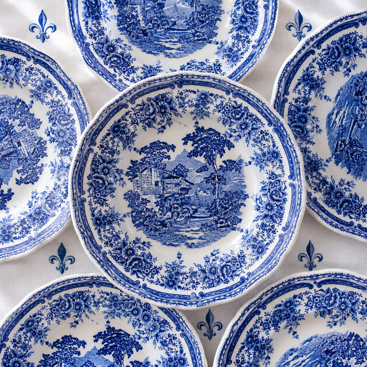 6 assiettes creuses English Style Luneville